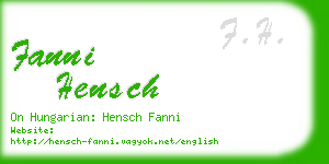 fanni hensch business card